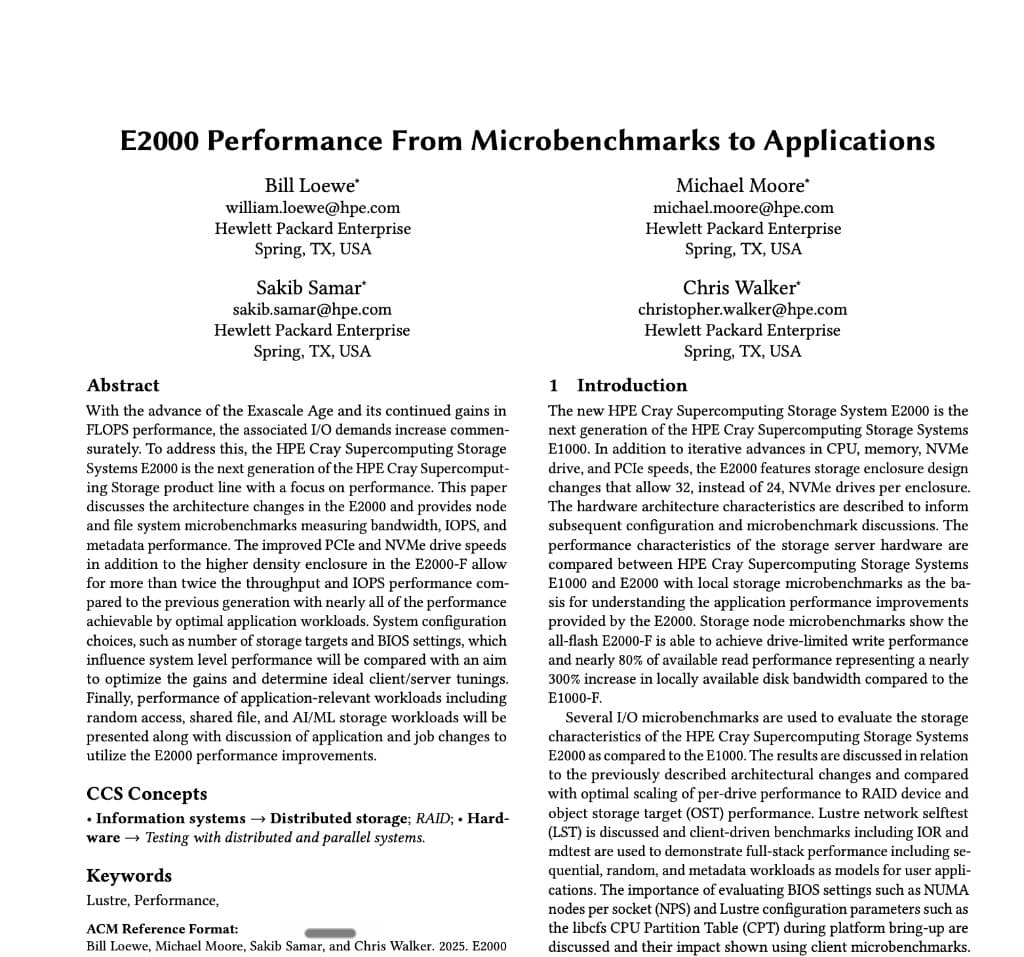E2000 Performance: From Microbenchmarks to Applications publication preview